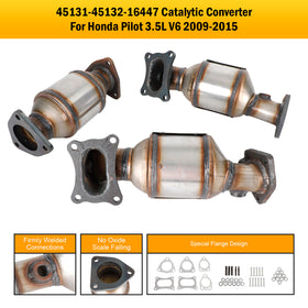 Honda 2009-2015 Pilot 3.5L 45131 45132 16447 3-teiliges Katalysator-Set - 0
