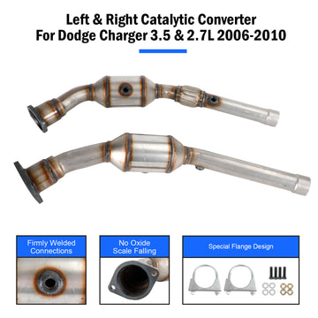 Dodge 2006-2010 Charger 2.7L 3.5L Left & Right Side Catalytic Converters - 0