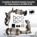 Front & Rear Catalytic Converter for Toyota 2004-2006 Sienna 3.3L AWD-7