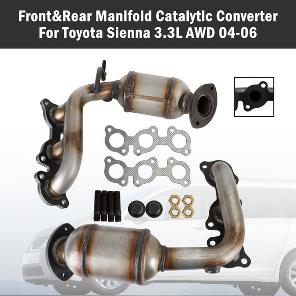 Front & Rear Catalytic Converter for Toyota 2004-2006 Sienna 3.3L AWD