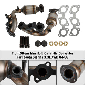 Toyota 2004-2006 Sienna 3.3L AWD Front & Rear Catalytic Converter - 0