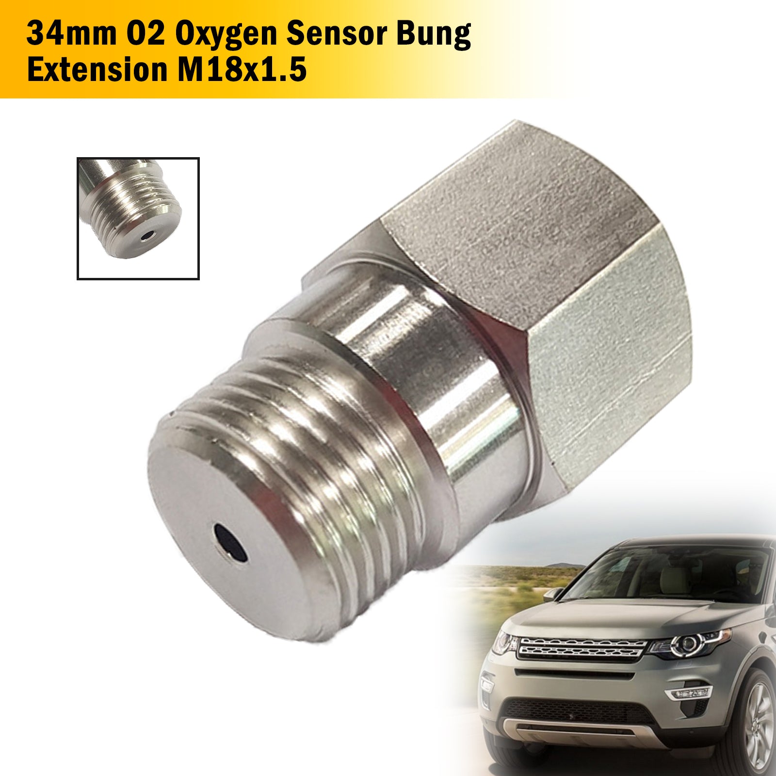 M18x1.5 Bung 34mm O2 Oxygen Sensor Test Pipe Extension Extender Adapter Spacer