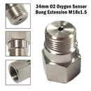 Lot de 2 rallonges de tube de test pour capteur d'oxygène O2 34 mm, adaptateur, entretoise M18 x 1,5-3