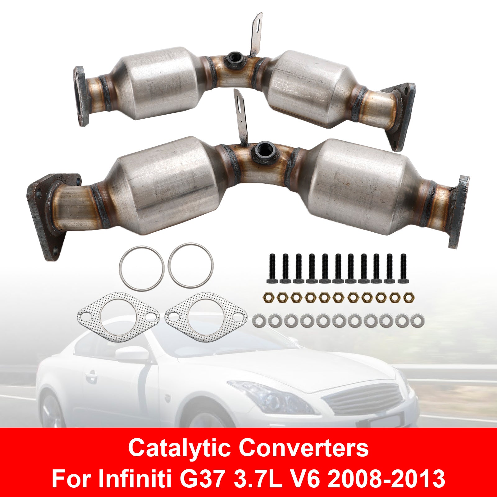 Infiniti 2008-2013 G37 3.7L 12H5484 12H5485 Catalytic Converters Front Both Sides