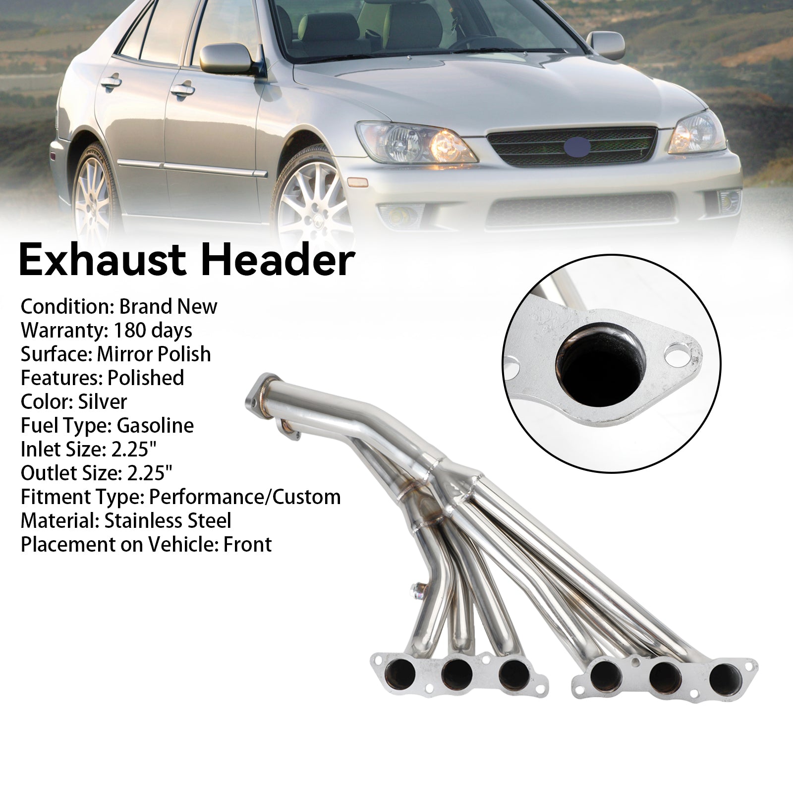 Lexus 2001-2005 IS300 Altezza XE10 3.0 3.2 L6 2JZ-GE Stainless Headers Exhaust