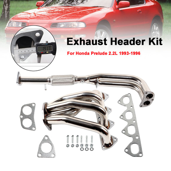 Honda 1993-1996 Prelude 2,2L Stahlkrümmer Auspuff Racing Header Edelstahl HDSHP92H22
