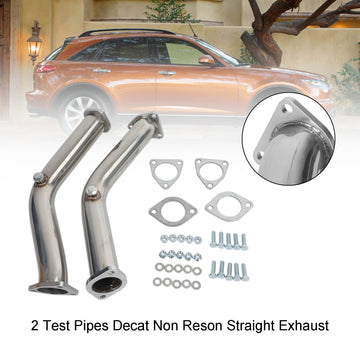Infiniti 2003-2006 FX35 3.5L 3498CC V6 2 Test Pipes Decat Non Reson Straight Exhaust - 0