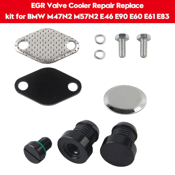 Kit de réparation et de remplacement de refroidisseur de vanne EGR noir pour BMW M47N2 M57N2 E46 E90 E60 E61 E83