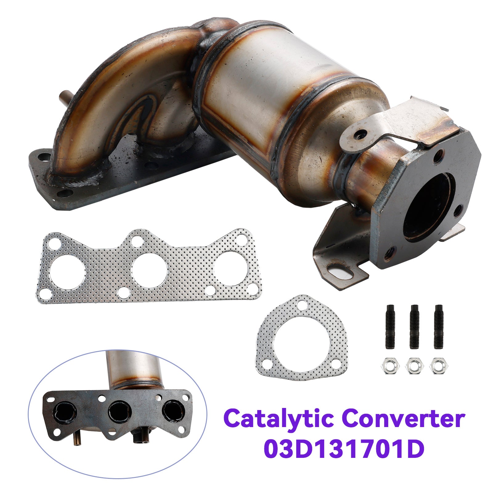 Volkswagen 05/2004-10/2009 POLO 1.2 Hatchback Petrol Catalytic Converter Type Approved 03D131701D - 0