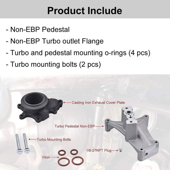 Ford 1999.5-2003 7.3L Powerstroke Diesel Turbo Pedestal +Bolts & Exhaust Housing Non-EBP Valve Kit