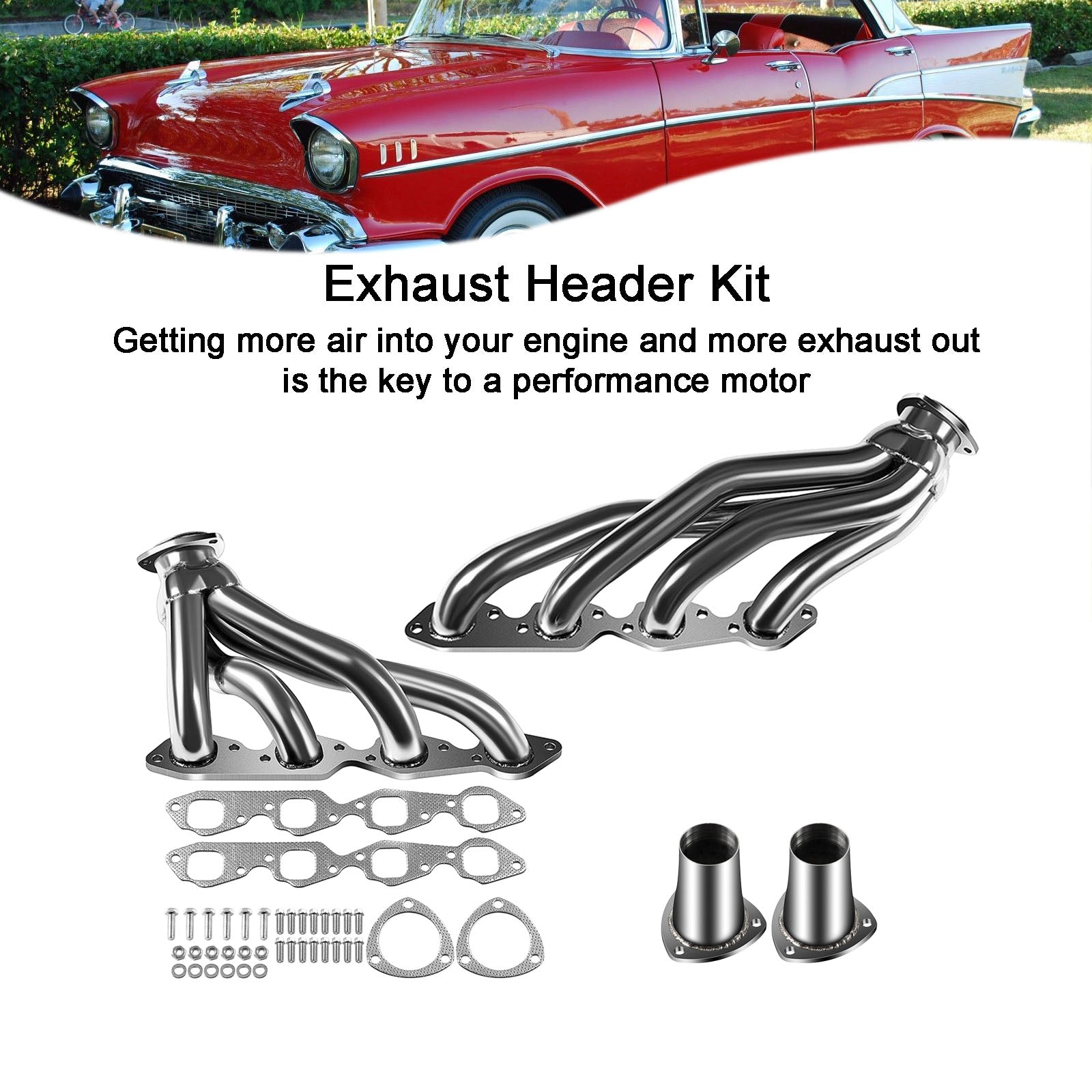 Chevrolet 1971-1972 Bel Air/Biscayne/Caprice/Chevelle/Corvette/El Camino/Impala 6.6L Exhaust Manifold Shorty Header