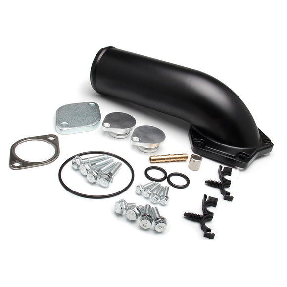 Ford 2008-2010 F-250 F-350 F-450 F-550 Powerstroke Diesel 6.4L 4" Exhaust Pipe & EGR Valve Delete Kit + Intake Elbow Diecast