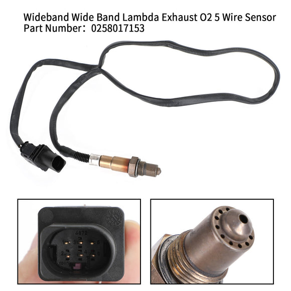 AUDI 2006-2014 TT 3.2 V6 quattro 3189 184 6 Coupe Upstream Lambda 02 Sensor 0258017153 5-Wire Generic