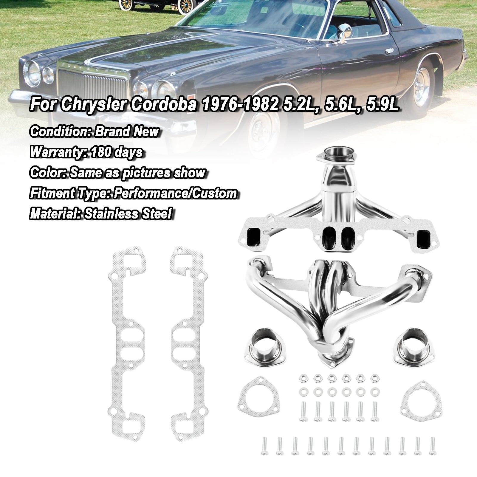 Dodge 1968-1976 Dart 5.2L 5.6L 5.9L Exhaust Header