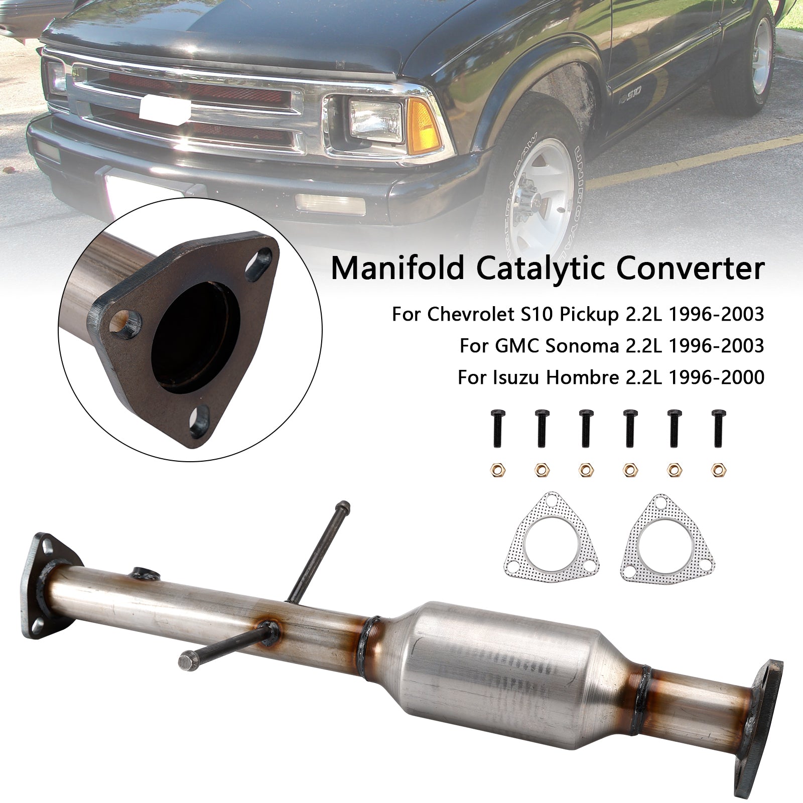 Chevrolet 1996-2003 S10 Pickup 2.2L Rear Manifold Catalytic Converter - 0