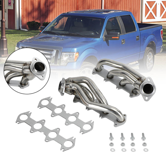 Ford 2004-2010 F150 5.4 V8 Stainless Exhaust Manifold Shorty Headers Performance