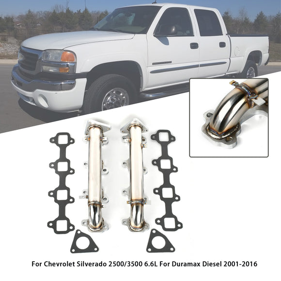 Collecteur d'échappement en acier inoxydable pour Chevy Duramax Diesel 6,6 L (2001-2016)