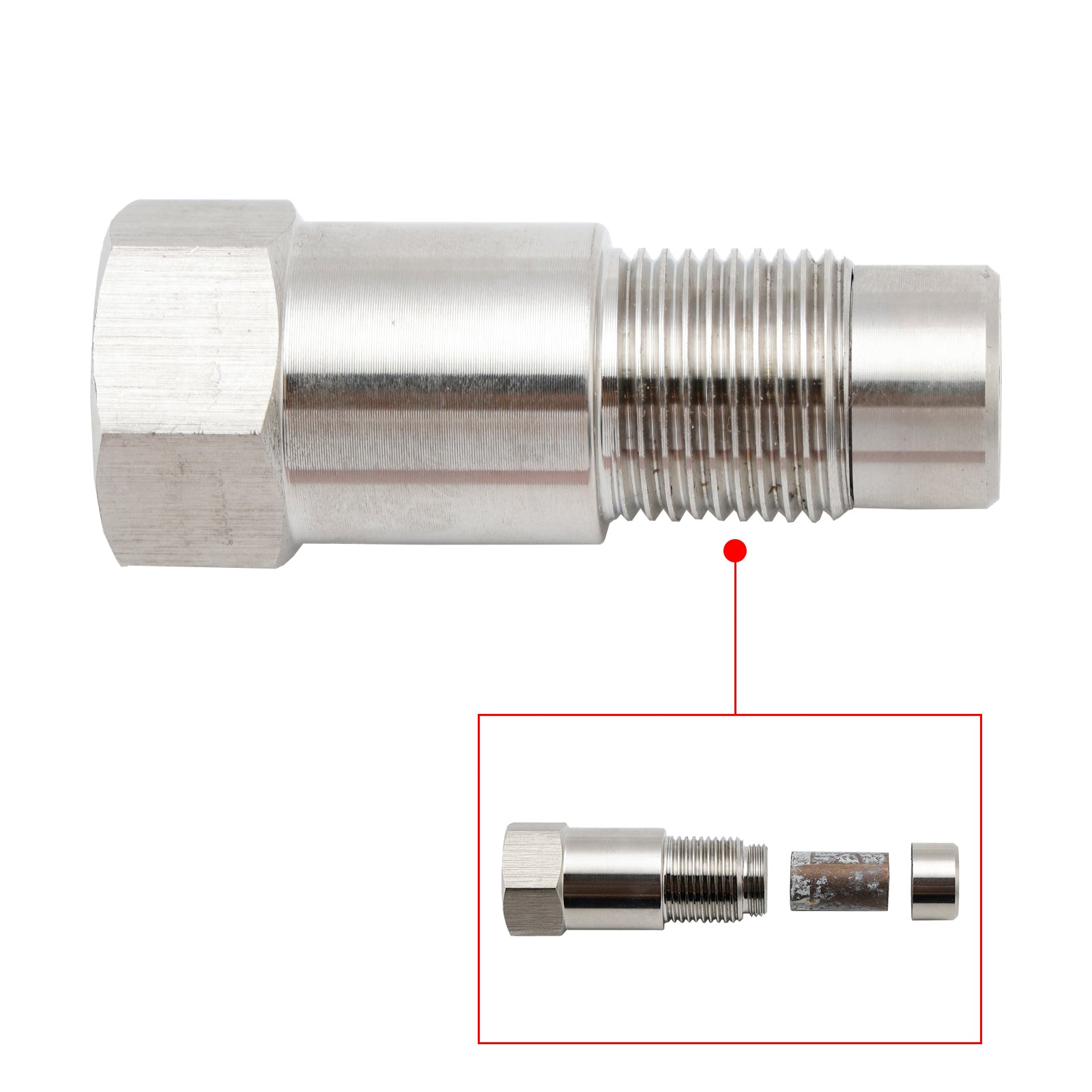 Mini Catalytic Converter CEL Eliminator - 60MM O2 Sensor Adapter for Check Engine Light