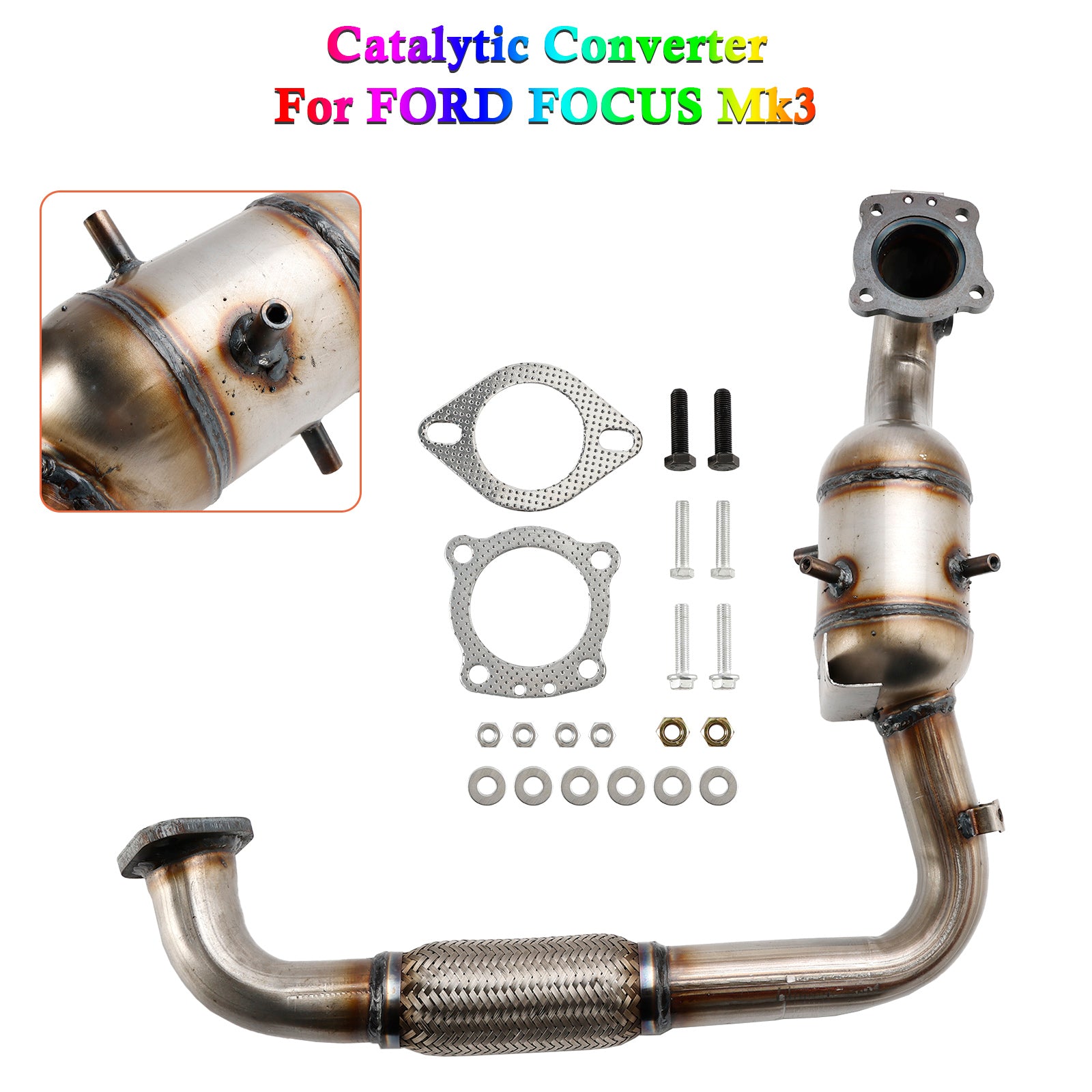 Ford 02/2012-12/2017 Focus III Turnier 1.0 EcoBoost Estate Petrol 1766306 Catalytic Converter Type Approved