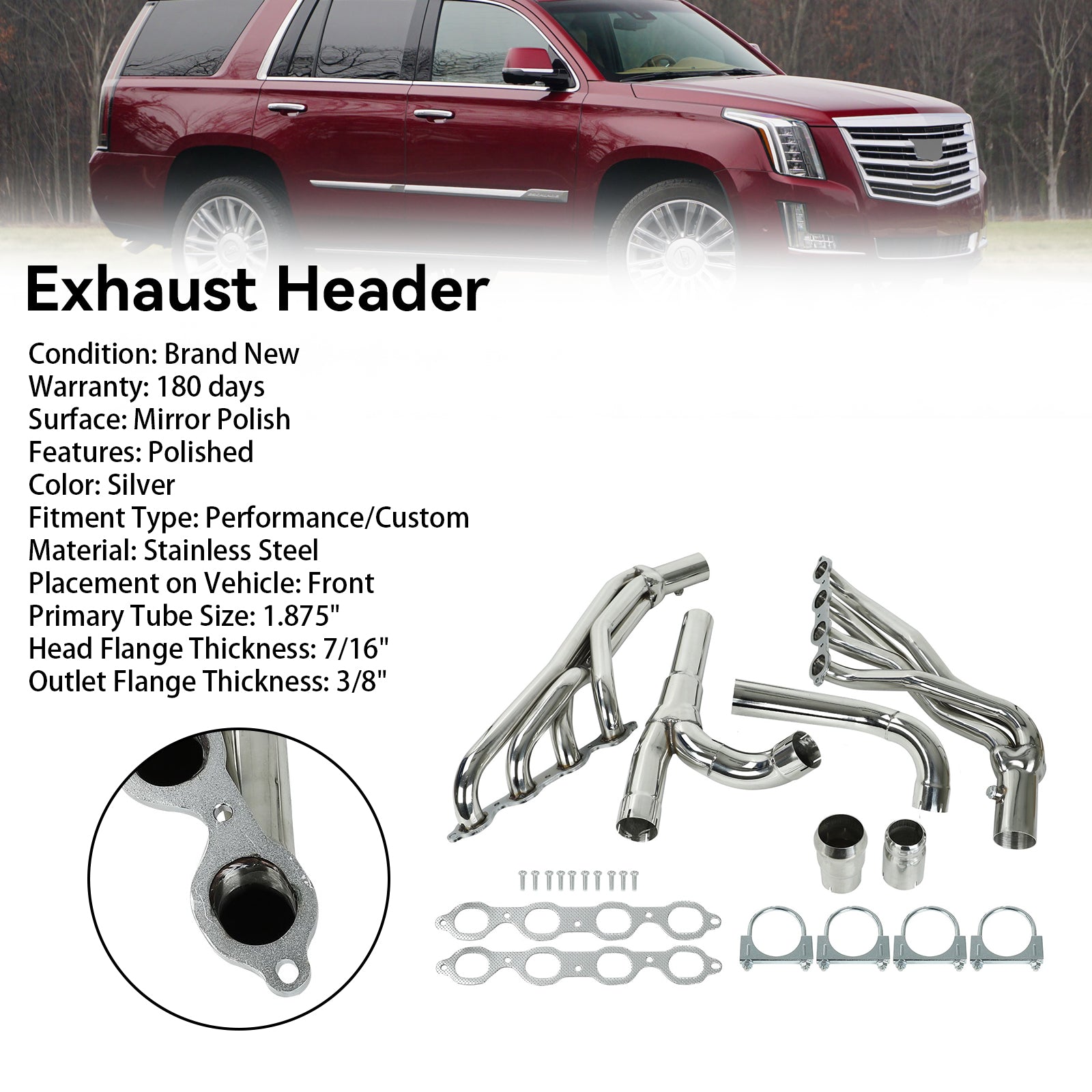 Chevrolet 2014-2017 Silverado 1500/2500/3500 2WD/4WD 5.3L 6.2L Stainless Exhaust Header