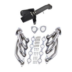 Exhaust Header Air Intake Fit Chevy Fit GMC Avalanche Silverado 2000-2006 V8