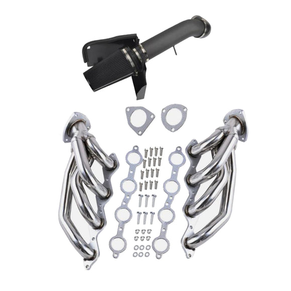 Exhaust Header Air Intake Fit Chevy Fit GMC Avalanche Silverado 2000-2006 V8