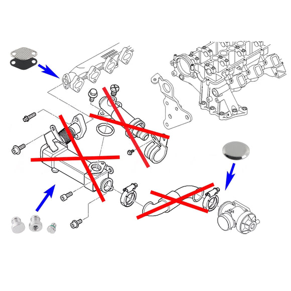 Kit de réparation et de remplacement du refroidisseur de vanne EGR pour BMW M47N2 M57N2 E46 E90 E60 E61 E83