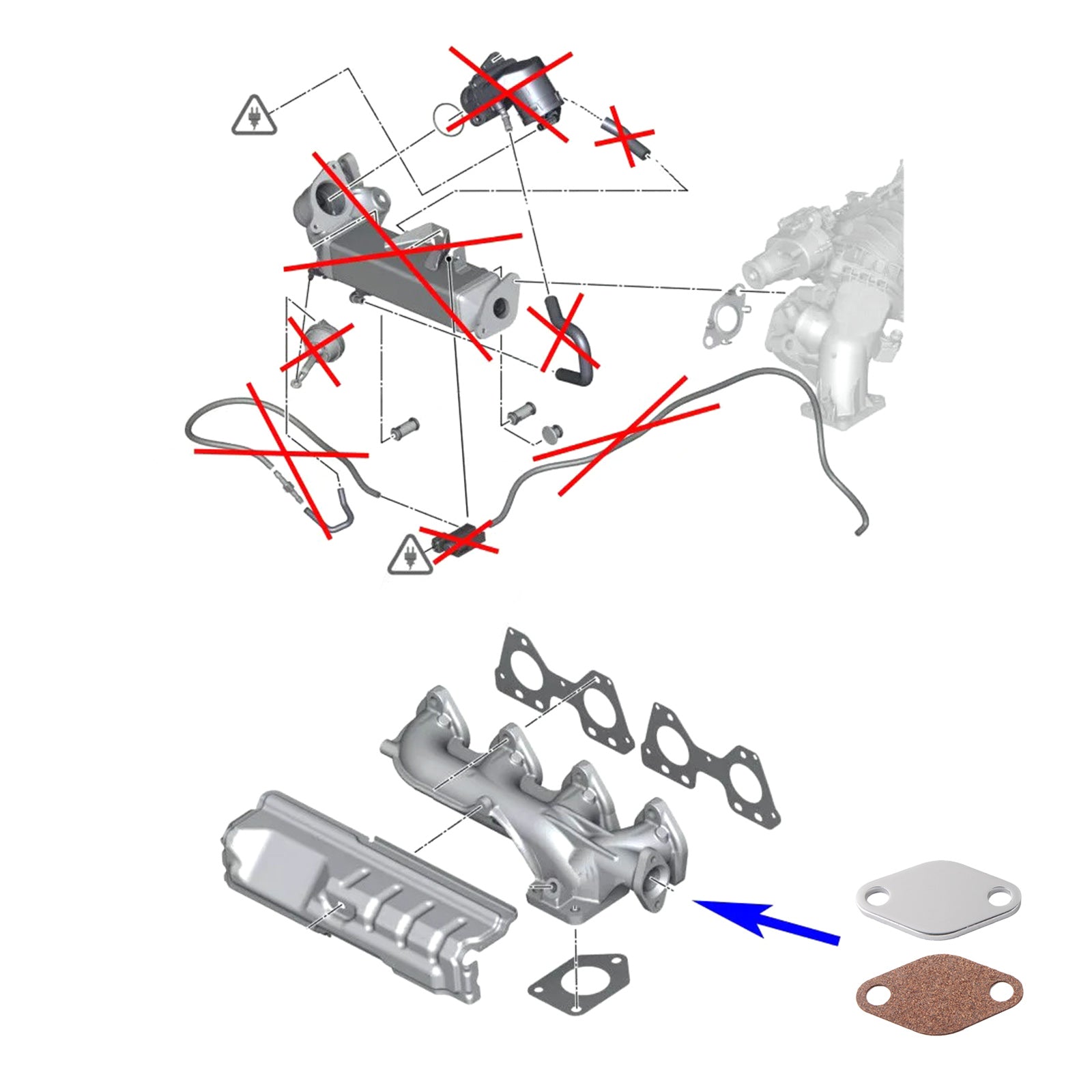 BMW N47N N47S1 2.0 D E90 91 92 F30 31 EGR Cooler Gasket Repair Replace Kit