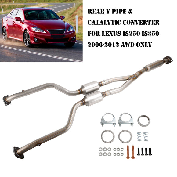 Tuyau d'échappement arrière en Y et convertisseur catalytique pour Lexus IS250 AWD 18H52-95 (2006-2012)