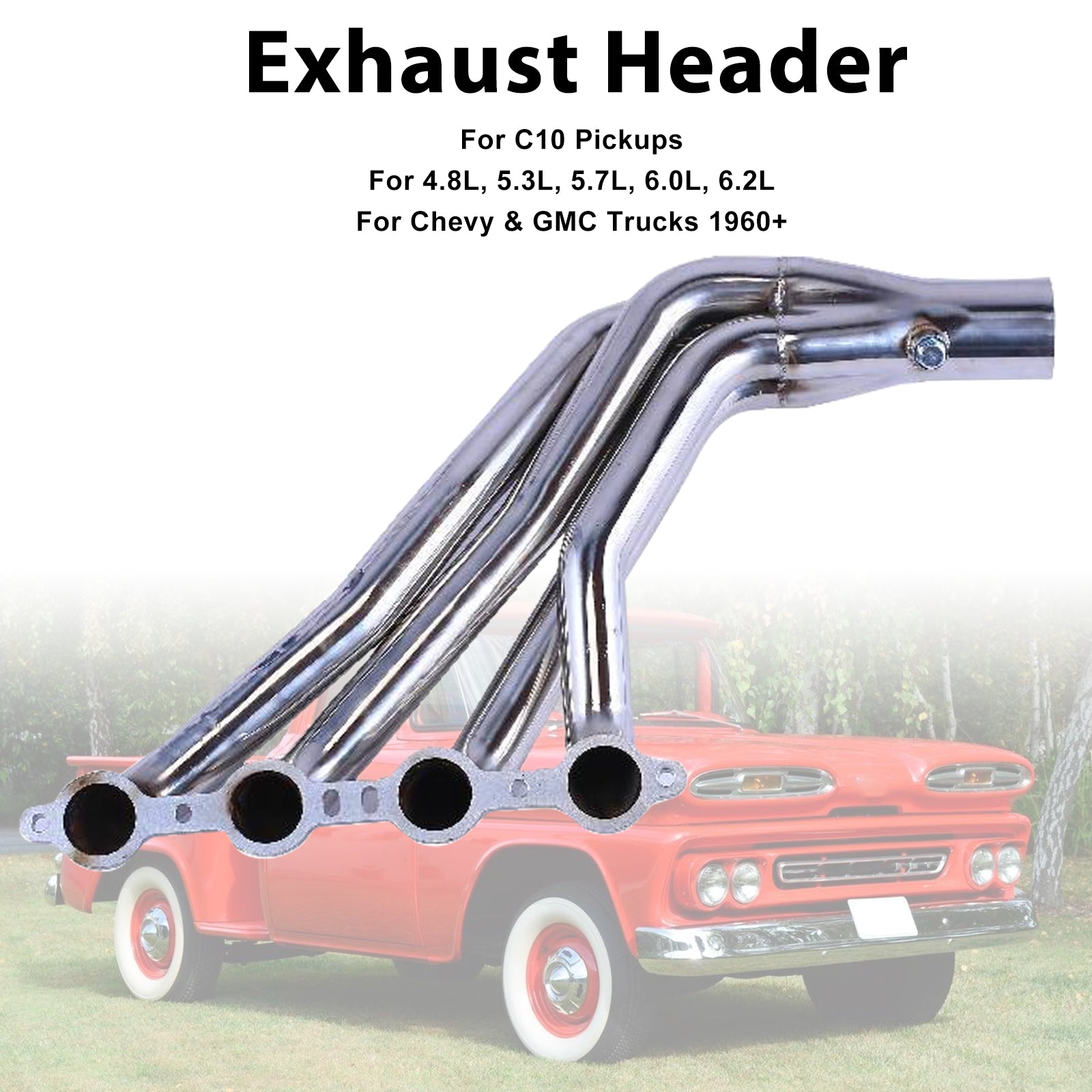 LS6 Long Tube 1-7/8 Exhaust Manifold Header Fit Chevy C10 LS LS1 LS3 LS2