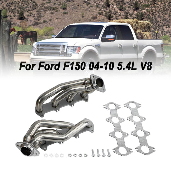 Ford 2004-2010 F150 5.4 V8 Stainless Exhaust Manifold Shorty Headers Performance