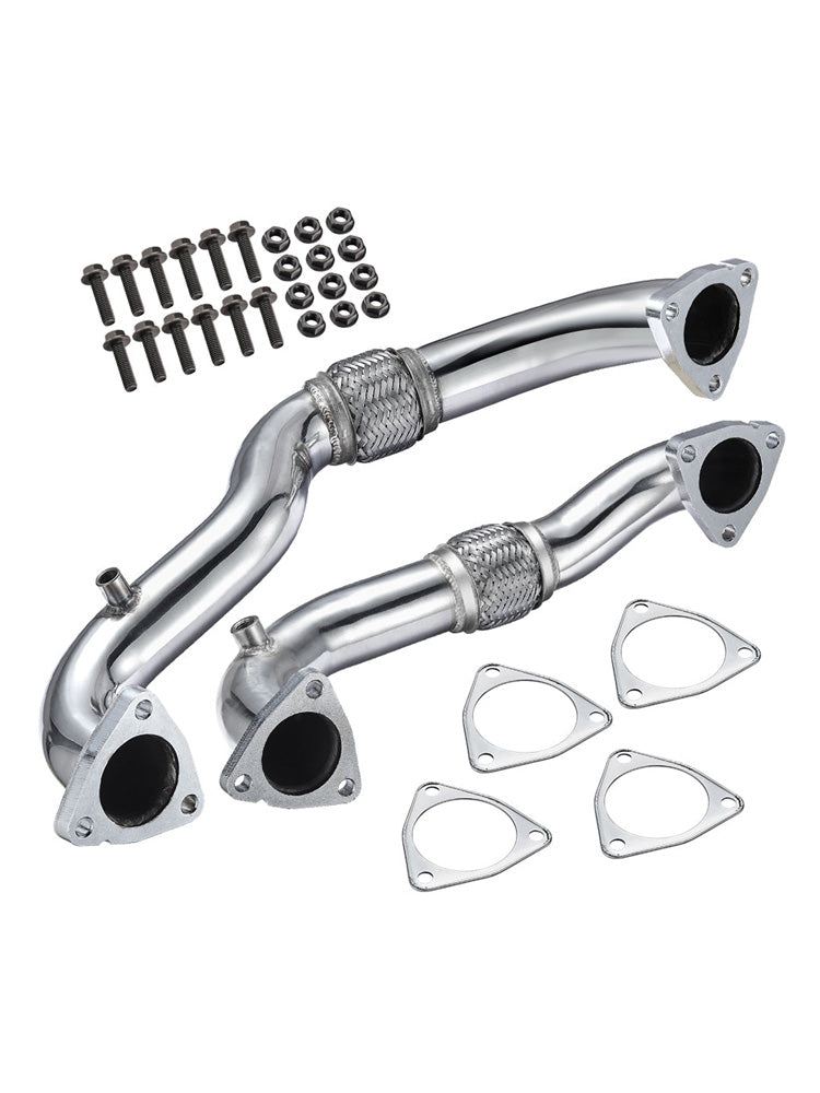 Ford 2008-2010 6.4L Powerstroke Diesel Heavy Duty Polished No EGR Exhaust Up-Pipe