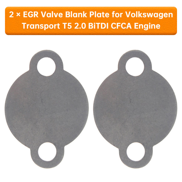 2 × EGR Valve Blank Plate for Volkswagen Transport T5 2.0 BiTDI CFCA Engine